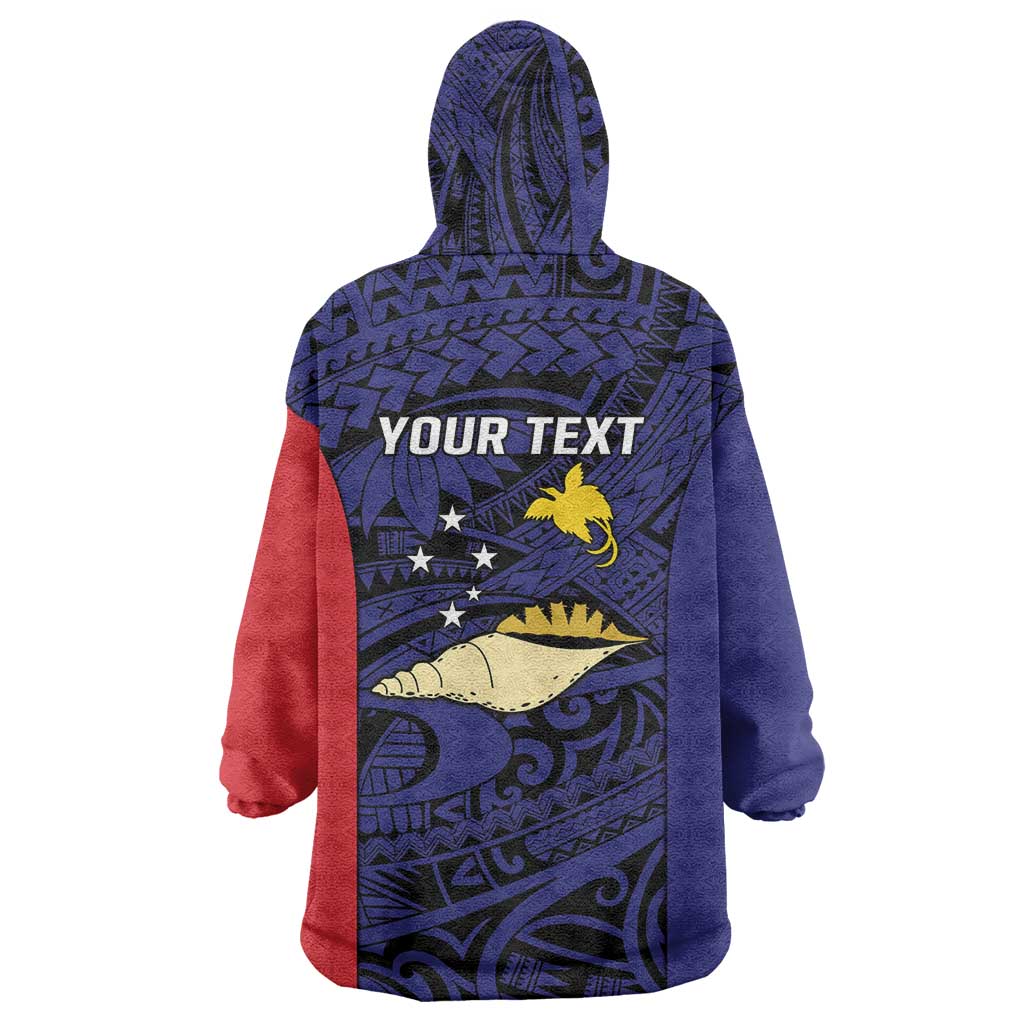 Personalised PNG West New Britain Province Wearable Blanket Hoodie Bird of Paradise Tattoo Flag Motif - Polynesian Pride