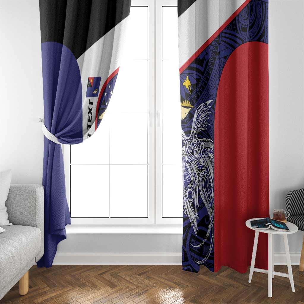 Personalised PNG West New Britain Province Window Curtain Bird of Paradise Tattoo Flag Motif - Polynesian Pride