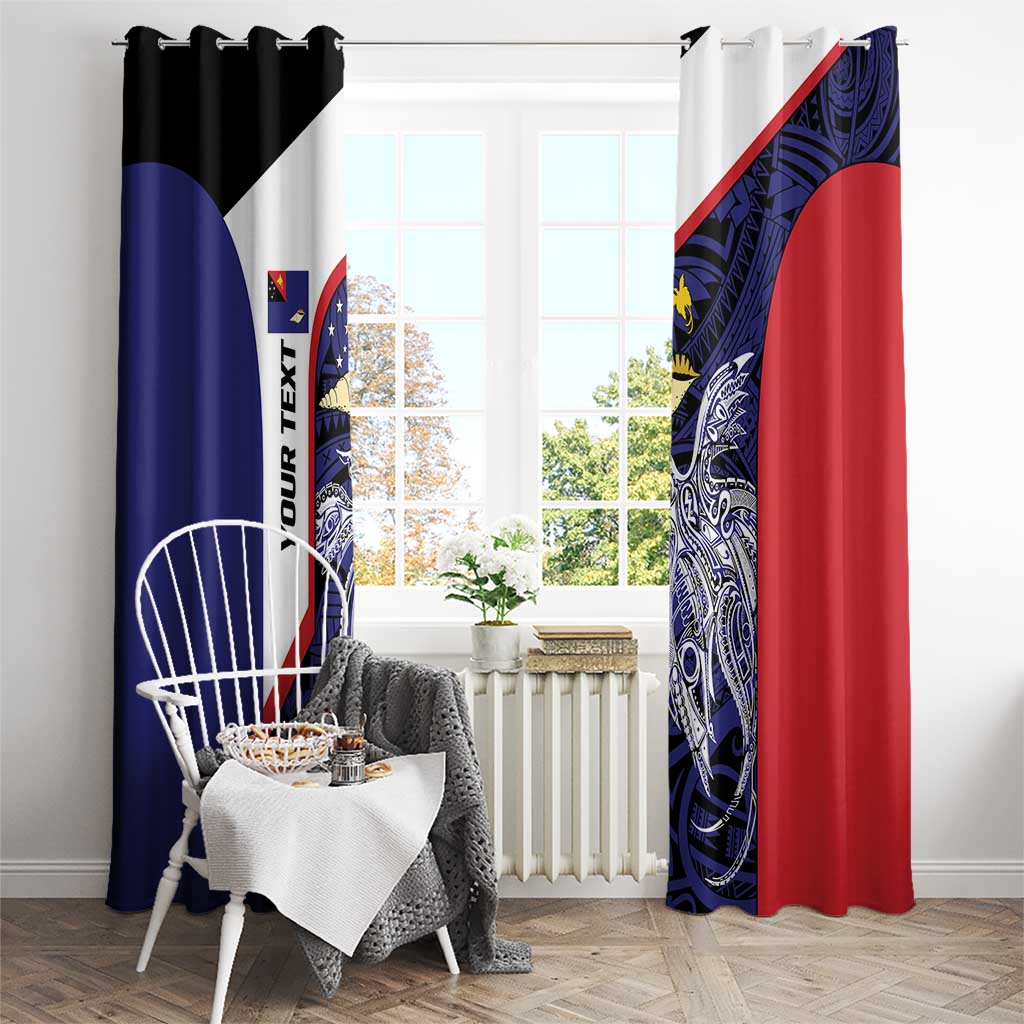 Personalised PNG West New Britain Province Window Curtain Bird of Paradise Tattoo Flag Motif - Polynesian Pride