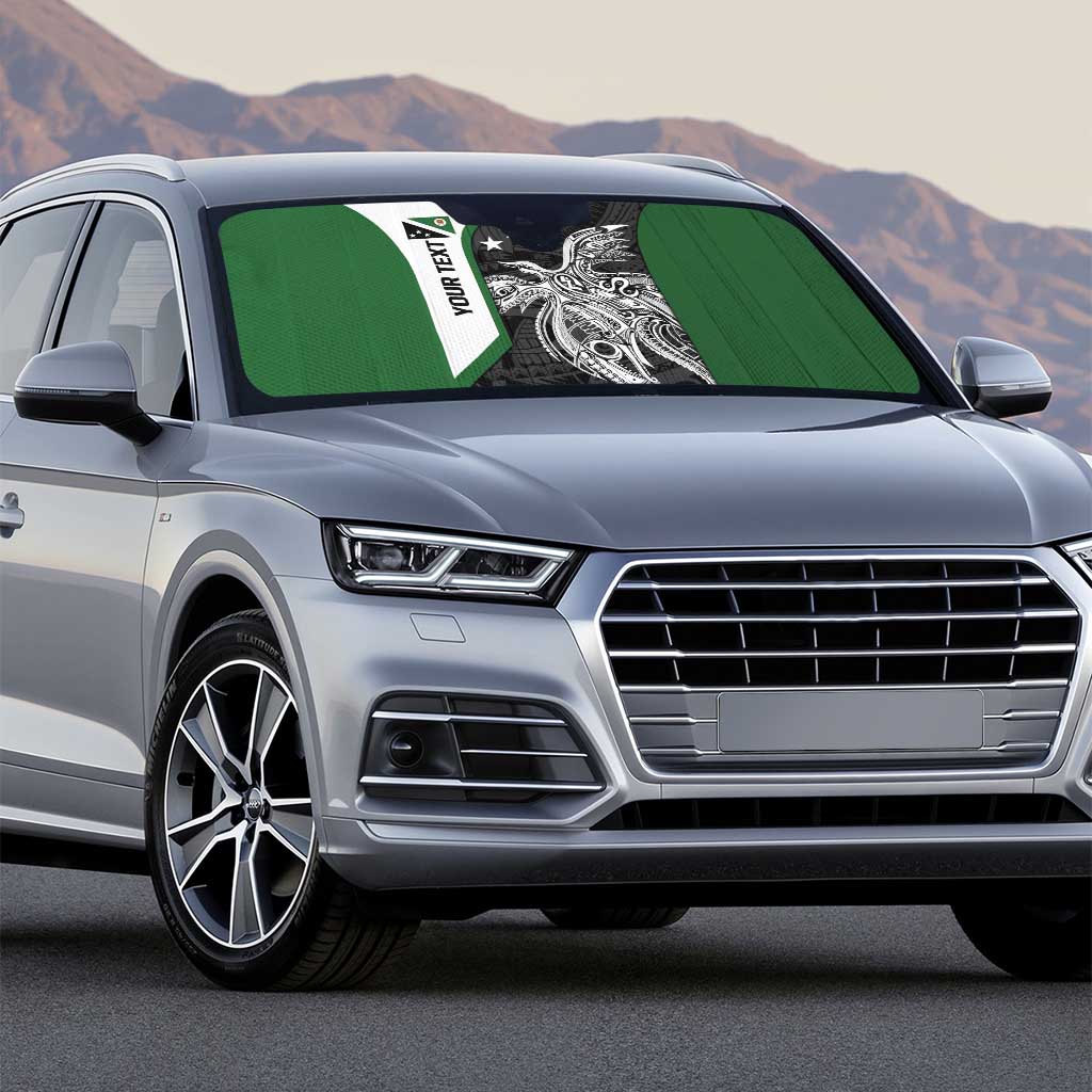 Personalised PNG Western Highlands Province Auto Sun Shade Bird of Paradise Tattoo Flag Motif - Polynesian Pride