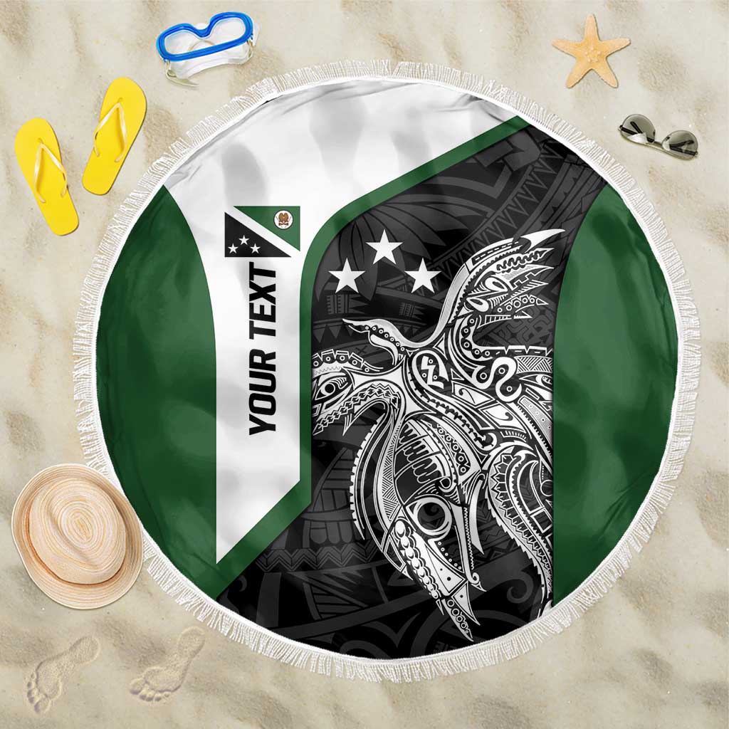 Personalised PNG Western Highlands Province Beach Blanket Bird of Paradise Tattoo Flag Motif - Polynesian Pride