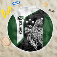 Personalised PNG Western Highlands Province Beach Blanket Bird of Paradise Tattoo Flag Motif - Polynesian Pride