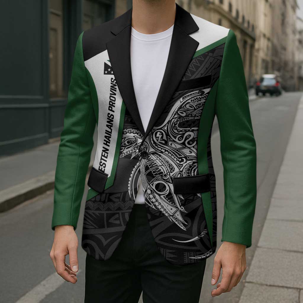 Personalised PNG Western Highlands Province Blazer Bird of Paradise Tattoo Flag Motif - Polynesian Pride