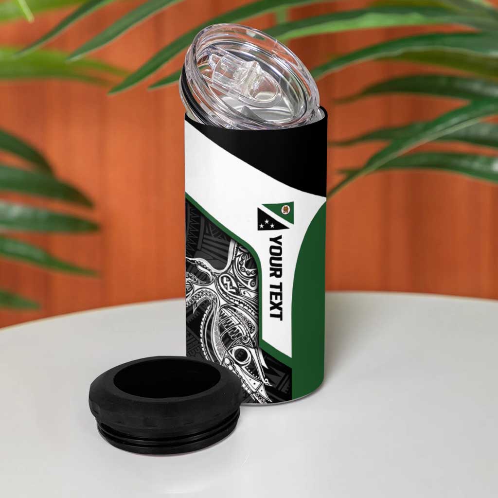 Personalised PNG Western Highlands Province 4 in 1 Can Cooler Tumbler Bird of Paradise Tattoo Flag Motif LT9 - Polynesian Pride