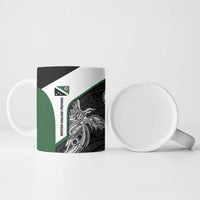 Personalised PNG Western Highlands Province Ceramic Mug Bird of Paradise Tattoo Flag Motif - Polynesian Pride