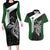 Personalised PNG Western Highlands Province Couples Matching Long Sleeve Bodycon Dress and Hawaiian Shirt Bird of Paradise Tattoo Flag Motif - Polynesian Pride