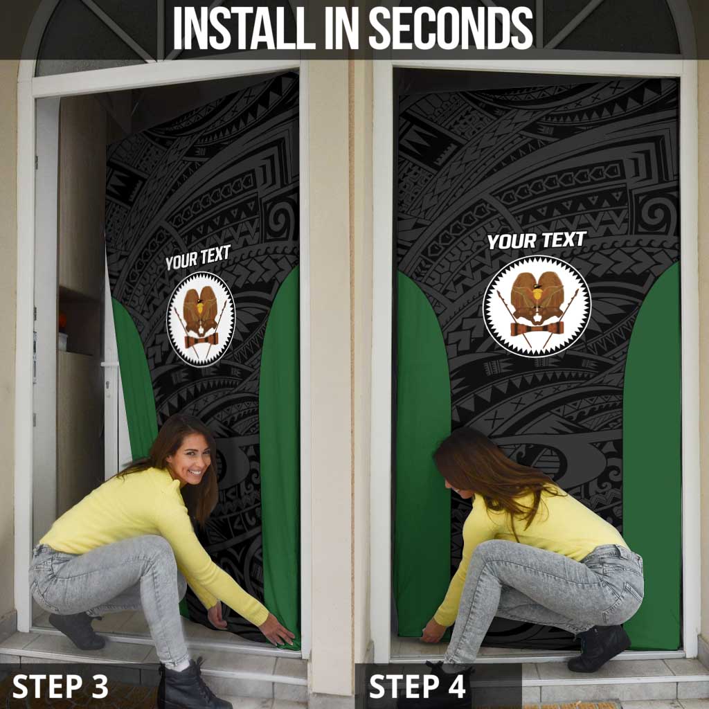 Personalised PNG Western Highlands Province Door Cover Bird of Paradise Tattoo Flag Motif - Polynesian Pride