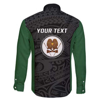 Personalised PNG Western Highlands Province Family Matching Long Sleeve Bodycon Dress and Hawaiian Shirt Bird of Paradise Tattoo Flag Motif - Polynesian Pride