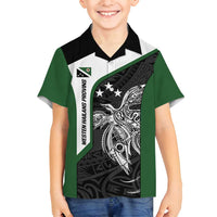 Personalised PNG Western Highlands Province Family Matching Long Sleeve Bodycon Dress and Hawaiian Shirt Bird of Paradise Tattoo Flag Motif - Polynesian Pride