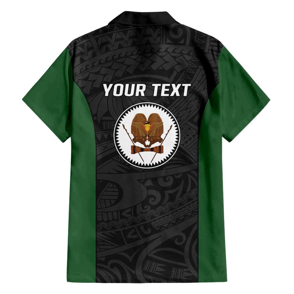 Personalised PNG Western Highlands Province Family Matching Off Shoulder Short Dress and Hawaiian Shirt Bird of Paradise Tattoo Flag Motif - Polynesian Pride