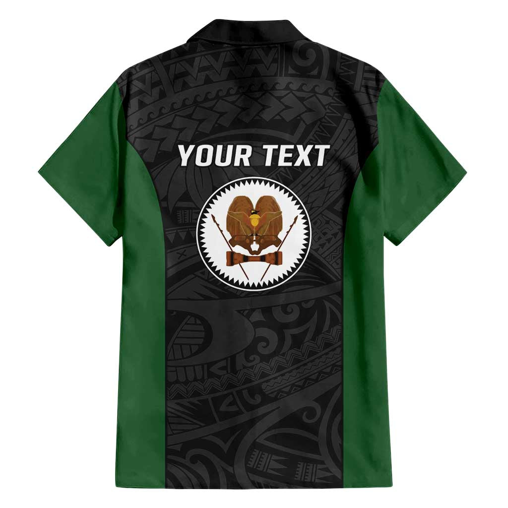 Personalised PNG Western Highlands Province Family Matching Short Sleeve Bodycon Dress and Hawaiian Shirt Bird of Paradise Tattoo Flag Motif - Polynesian Pride