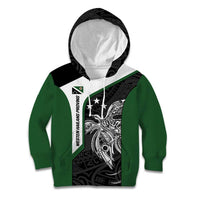Personalised PNG Western Highlands Province Kid Hoodie Bird of Paradise Tattoo Flag Motif - Polynesian Pride