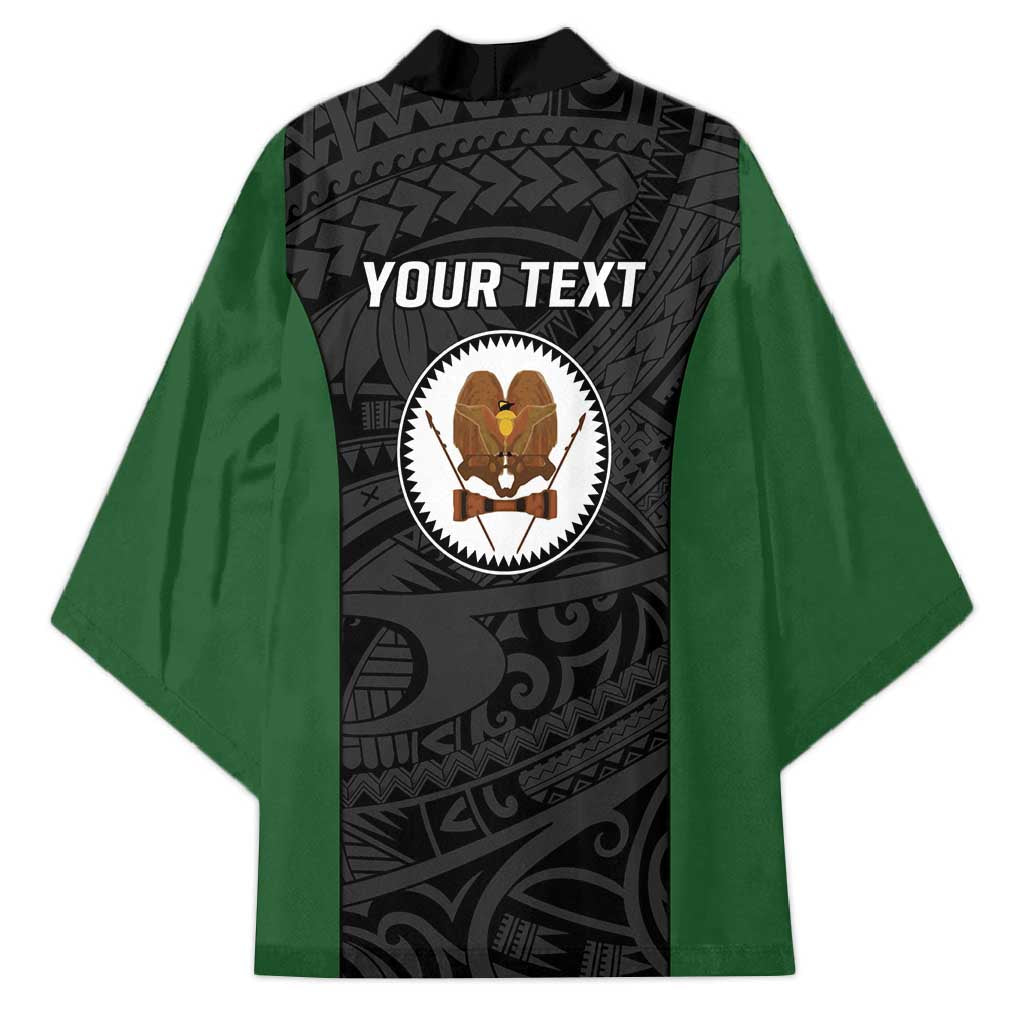 Personalised PNG Western Highlands Province Kimono Bird of Paradise Tattoo Flag Motif - Polynesian Pride