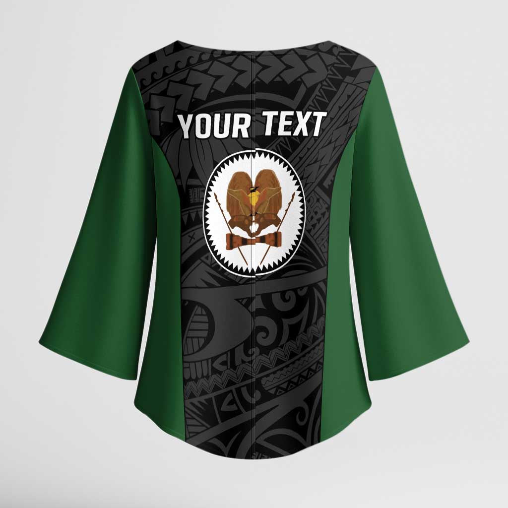 Personalised PNG Western Highlands Province Kimono Sleeve Blouse Bird of Paradise Tattoo Flag Motif - Polynesian Pride