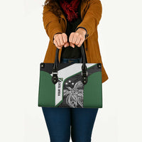 Personalised PNG Western Highlands Province Leather Bag Bird of Paradise Tattoo Flag Motif - Polynesian Pride