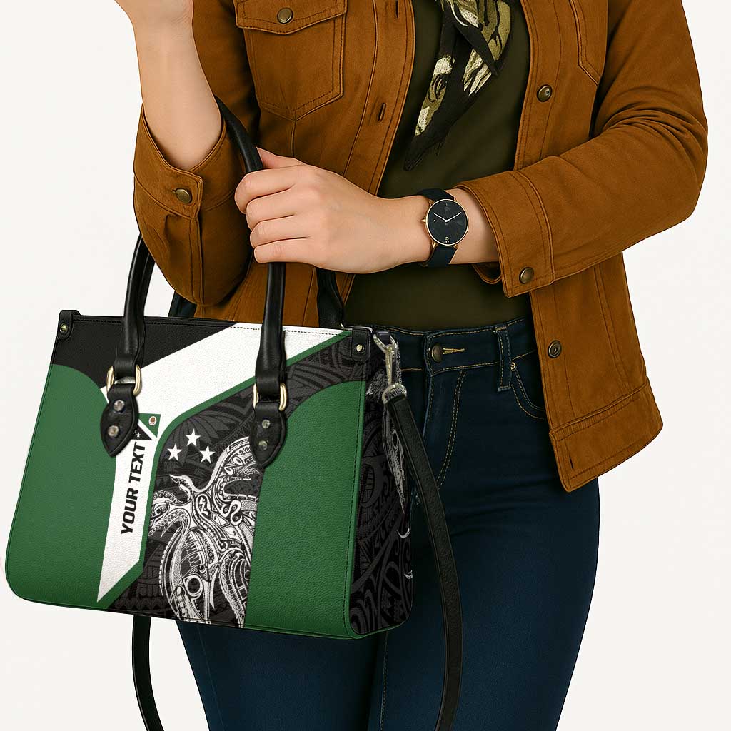 Personalised PNG Western Highlands Province Leather Bag Bird of Paradise Tattoo Flag Motif - Polynesian Pride