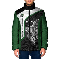 Personalised PNG Western Highlands Province Padded Jacket Bird of Paradise Tattoo Flag Motif - Polynesian Pride