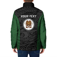 Personalised PNG Western Highlands Province Padded Jacket Bird of Paradise Tattoo Flag Motif - Polynesian Pride
