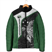 Personalised PNG Western Highlands Province Padded Jacket Bird of Paradise Tattoo Flag Motif - Polynesian Pride