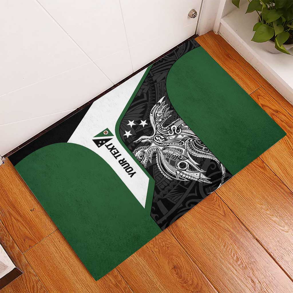 Personalised PNG Western Highlands Province Rubber Doormat Bird of Paradise Tattoo Flag Motif - Polynesian Pride