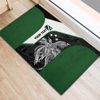 Personalised PNG Western Highlands Province Rubber Doormat Bird of Paradise Tattoo Flag Motif - Polynesian Pride