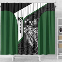 Personalised PNG Western Highlands Province Shower Curtain Bird of Paradise Tattoo Flag Motif - Polynesian Pride