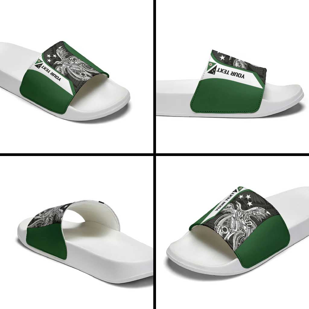 Personalised PNG Western Highlands Province Slide Sandals Bird of Paradise Tattoo Flag Motif LT9 - Polynesian Pride