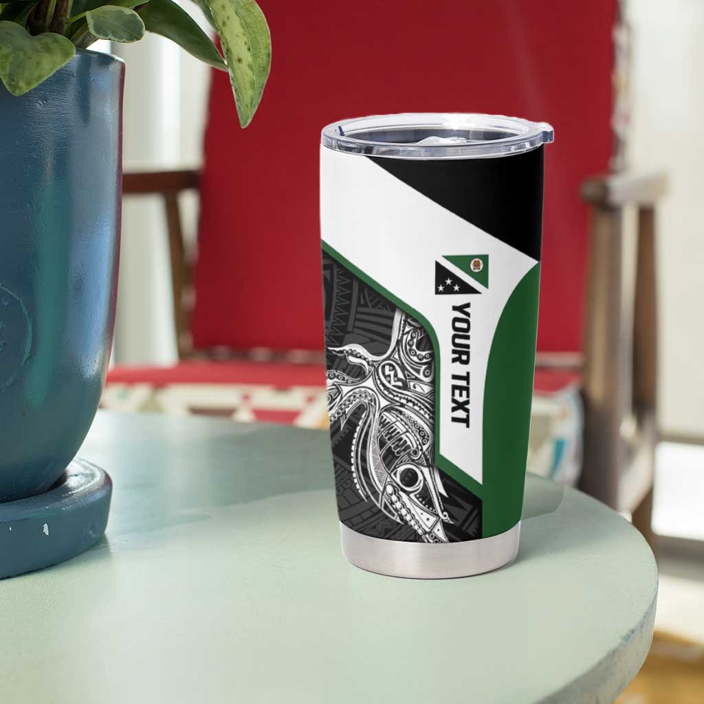 Personalised PNG Western Highlands Province Tumbler Cup Bird of Paradise Tattoo Flag Motif - Polynesian Pride