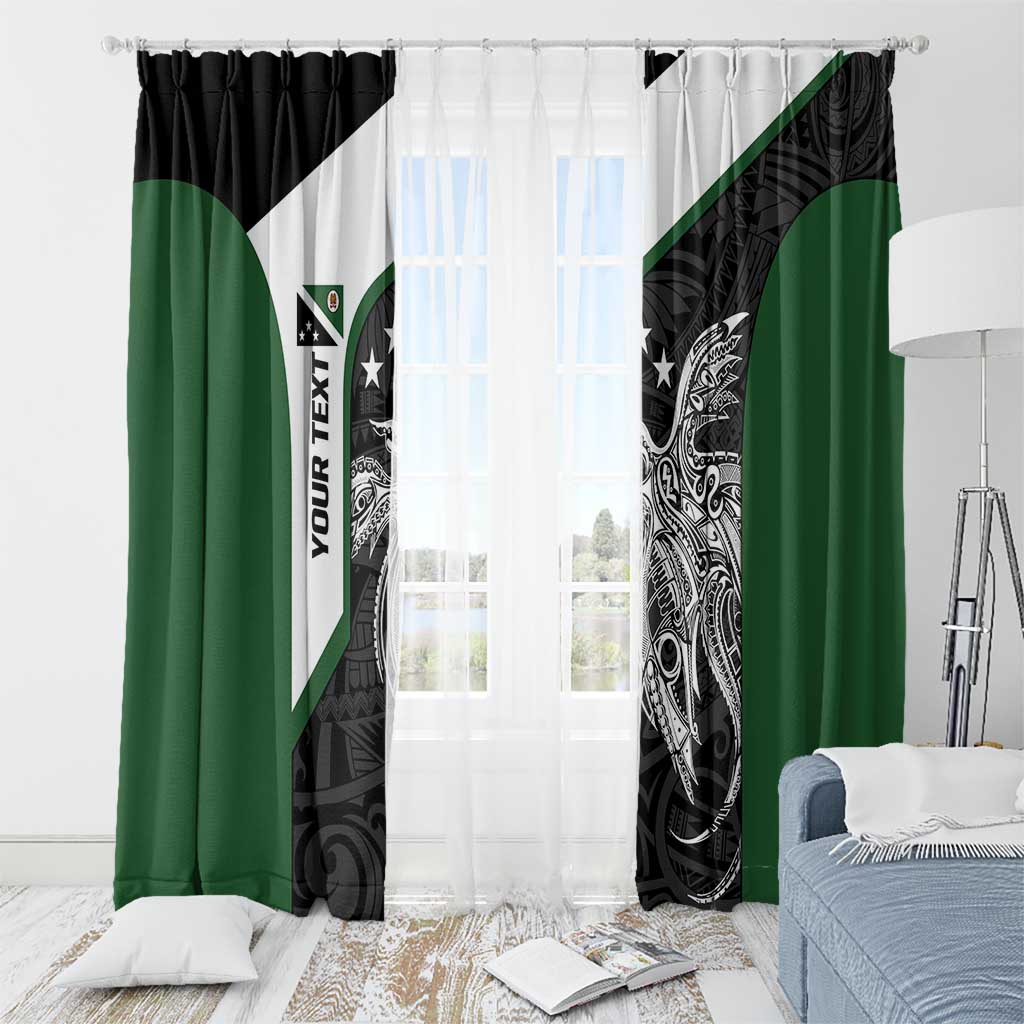 Personalised PNG Western Highlands Province Window Curtain Bird of Paradise Tattoo Flag Motif - Polynesian Pride