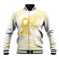 Be Bold Go Gold Polyneisan Ribbon Childhood Personalised Baseball Jacket