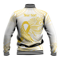 Be Bold Go Gold Polyneisan Ribbon Childhood Personalised Baseball Jacket