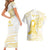 Be Bold Go Gold Polyneisan Ribbon Childhood Personalised Couples Matching Short Sleeve Bodycon Dress and Hawaiian Shirt