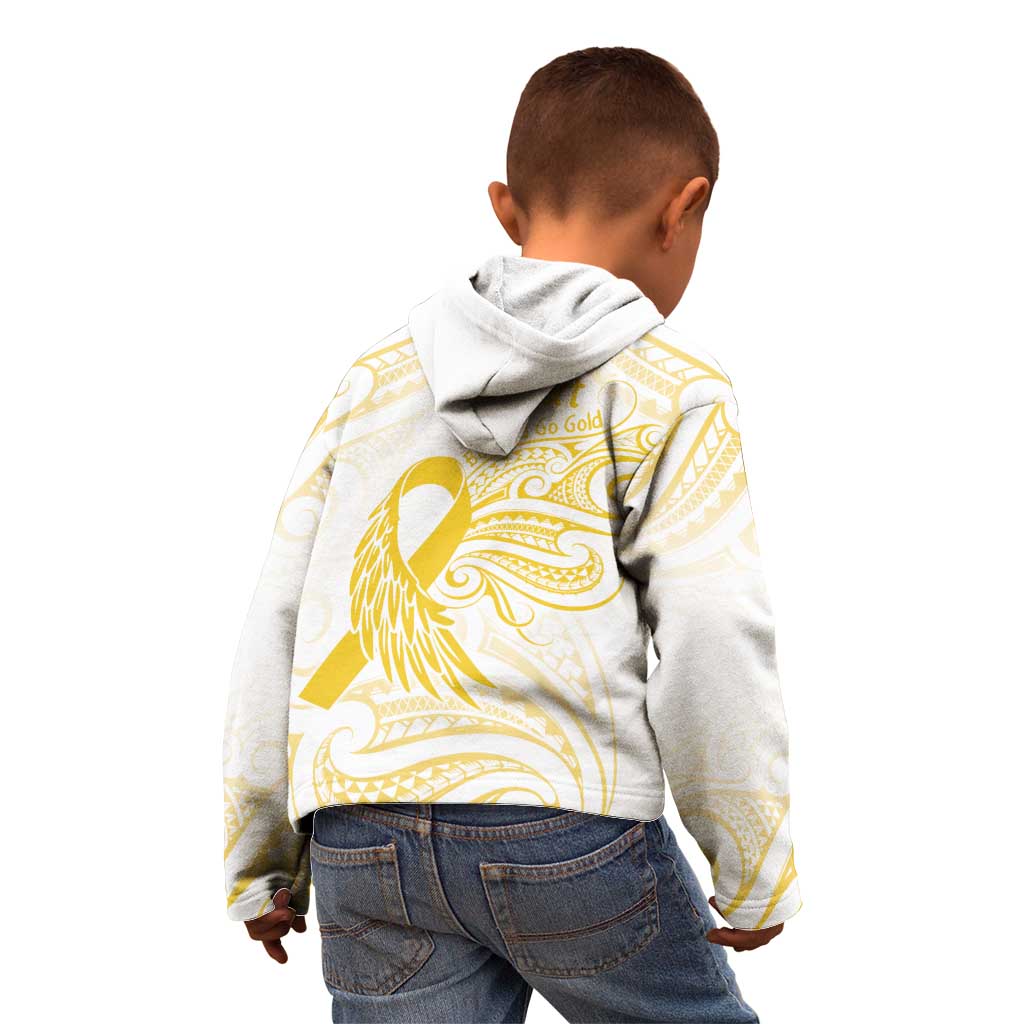 Be Bold Go Gold Polyneisan Ribbon Childhood Personalised Kid Hoodie