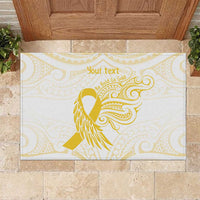 Be Bold Go Gold Polyneisan Ribbon Childhood Personalised Rubber Doormat
