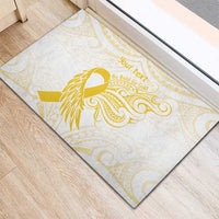 Be Bold Go Gold Polyneisan Ribbon Childhood Personalised Rubber Doormat