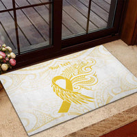 Be Bold Go Gold Polyneisan Ribbon Childhood Personalised Rubber Doormat