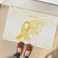 Be Bold Go Gold Polyneisan Ribbon Childhood Personalised Rubber Doormat