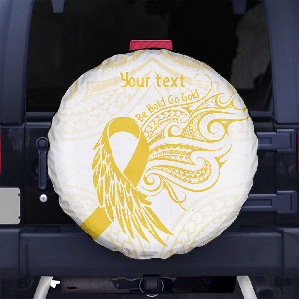 Be Bold Go Gold Polyneisan Ribbon Childhood Personalised Spare Tire Cover