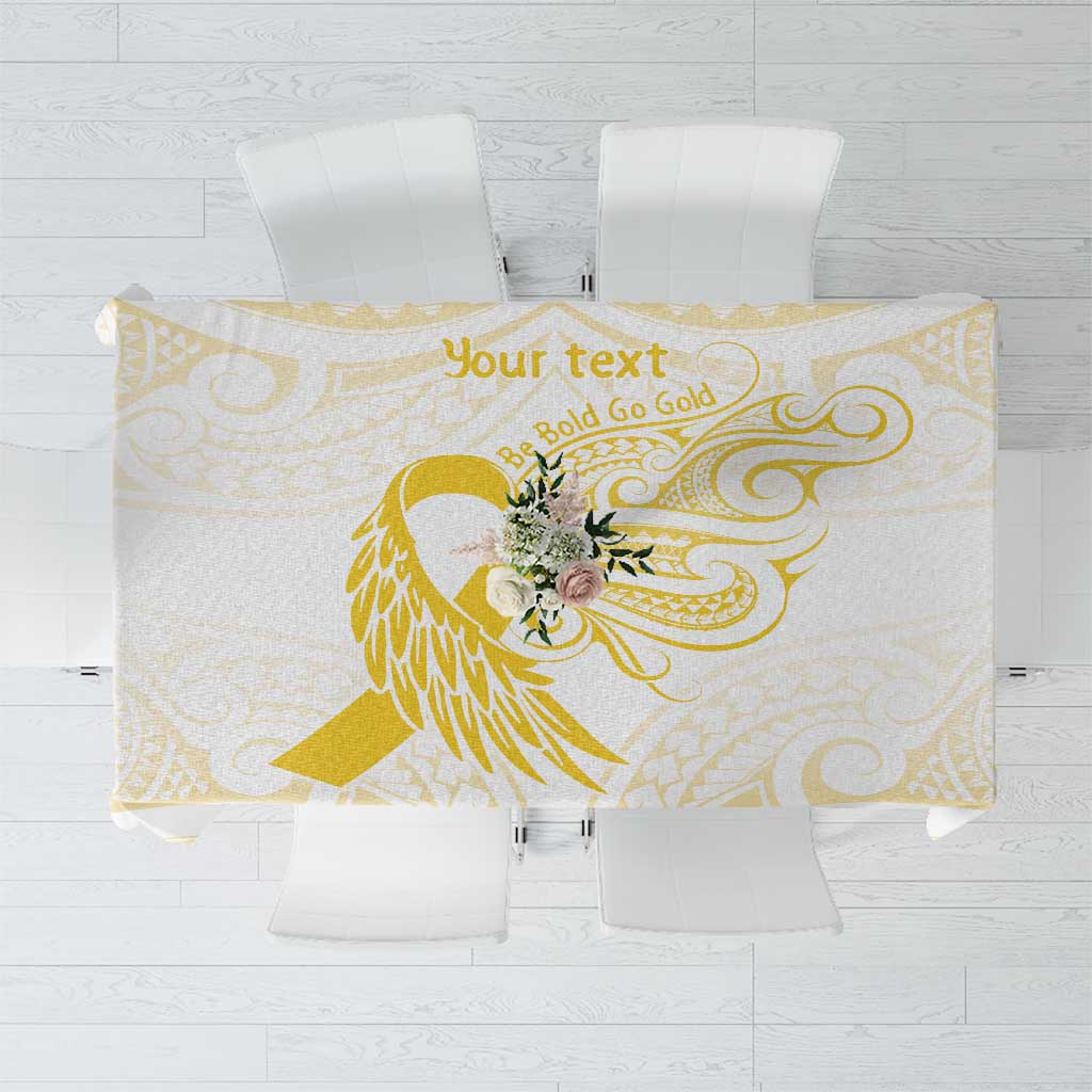 Be Bold Go Gold Polyneisan Ribbon Childhood Personalised Tablecloth