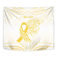 Be Bold Go Gold Polyneisan Ribbon Childhood Personalised Tapestry