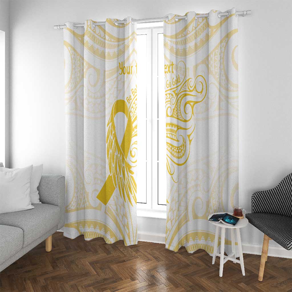 Be Bold Go Gold Polyneisan Ribbon Childhood Personalised Window Curtain