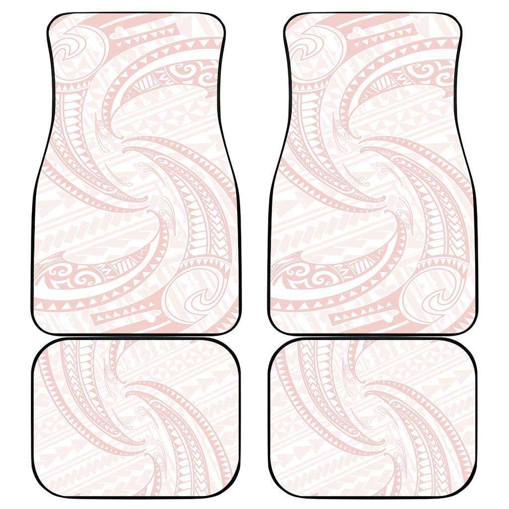 White Sunday Lotu Tamaiti Car Mats Polynesian Wave Pastel Blush - Polynesian Pride