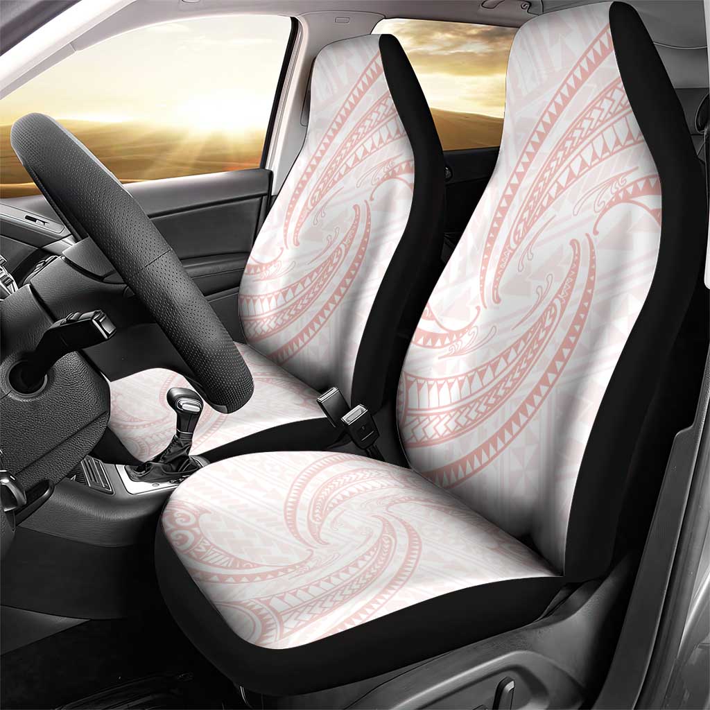 White Sunday Lotu Tamaiti Car Seat Cover Polynesian Wave Pastel Blush - Polynesian Pride
