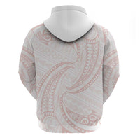 White Sunday Lotu Tamaiti Hoodie Polynesian Wave Pastel Blush - Polynesian Pride