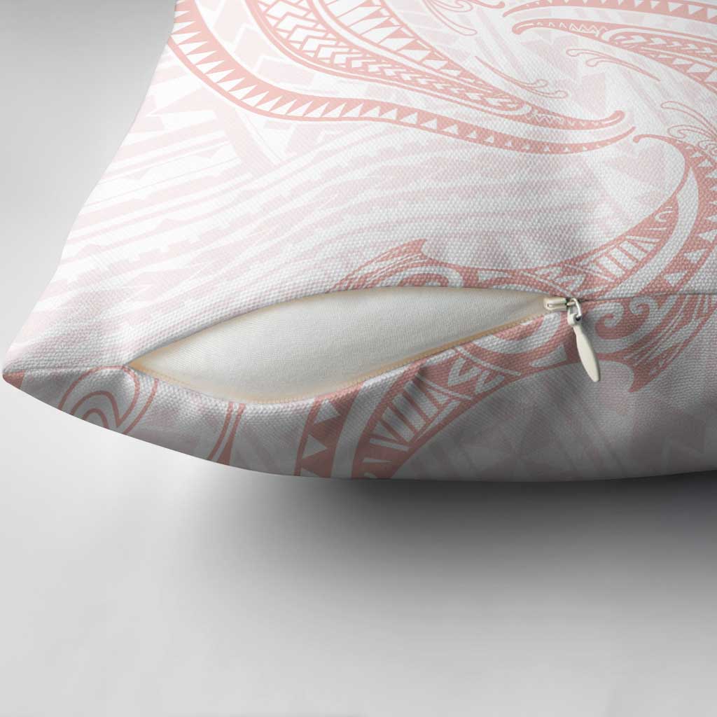 White Sunday Lotu Tamaiti Pillow Cover Polynesian Wave Pastel Blush - Polynesian Pride