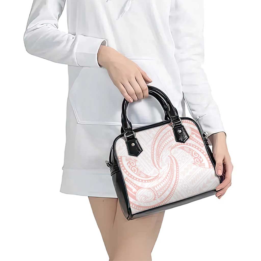 White Sunday Lotu Tamaiti Shoulder Handbag Polynesian Wave Pastel Blush - Polynesian Pride