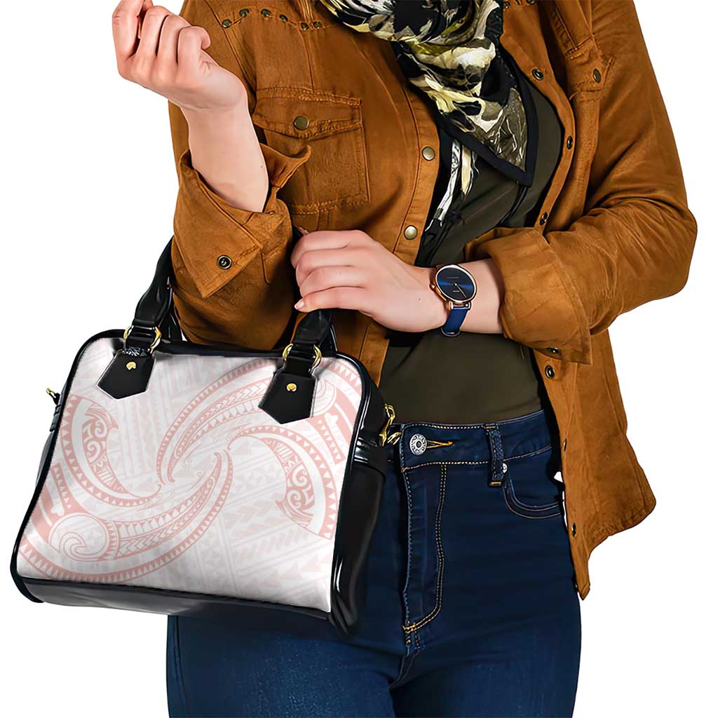White Sunday Lotu Tamaiti Shoulder Handbag Polynesian Wave Pastel Blush - Polynesian Pride