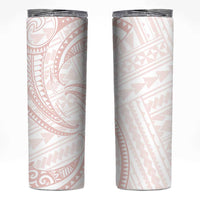 White Sunday Lotu Tamaiti Skinny Tumbler Polynesian Wave Pastel Blush - Polynesian Pride