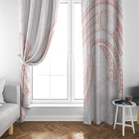 White Sunday Lotu Tamaiti Window Curtain Polynesian Wave Pastel Blush - Polynesian Pride