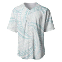 White Sunday Lotu Tamaiti Baseball Jersey Polynesian Wave Pastel Cyan - Polynesian Pride
